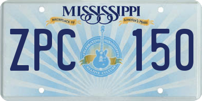 MS license plate ZPC150