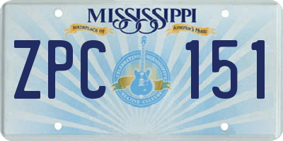 MS license plate ZPC151