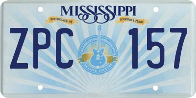 MS license plate ZPC157