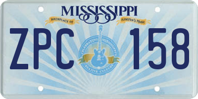 MS license plate ZPC158