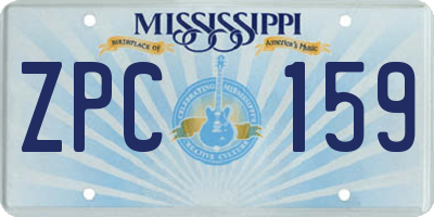 MS license plate ZPC159