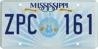 MS license plate ZPC161