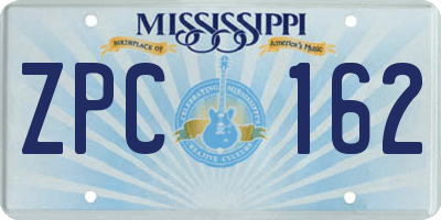 MS license plate ZPC162