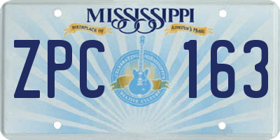 MS license plate ZPC163