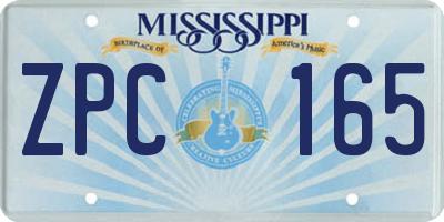 MS license plate ZPC165