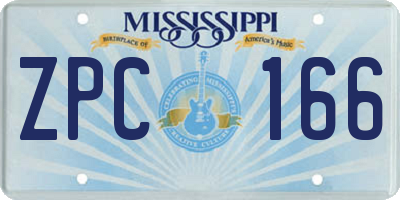 MS license plate ZPC166