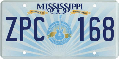 MS license plate ZPC168