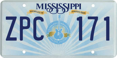 MS license plate ZPC171