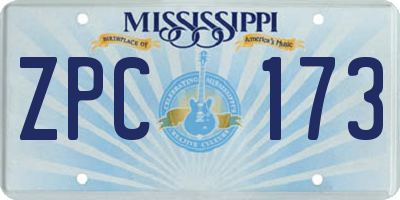 MS license plate ZPC173