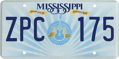 MS license plate ZPC175