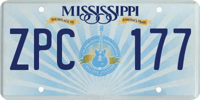 MS license plate ZPC177