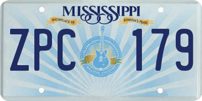 MS license plate ZPC179