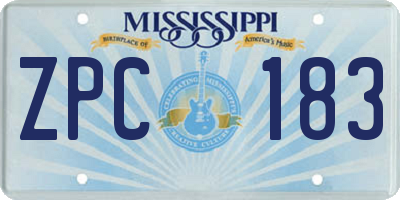 MS license plate ZPC183