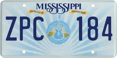 MS license plate ZPC184