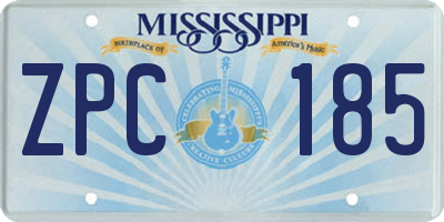 MS license plate ZPC185