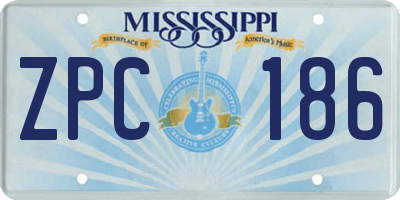 MS license plate ZPC186