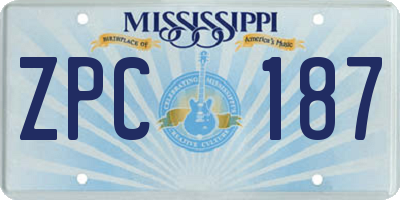 MS license plate ZPC187