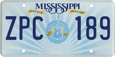 MS license plate ZPC189