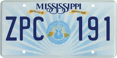 MS license plate ZPC191