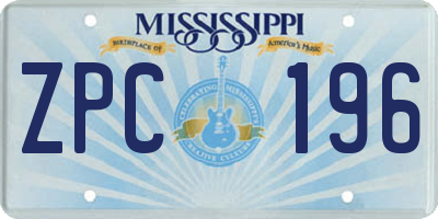 MS license plate ZPC196
