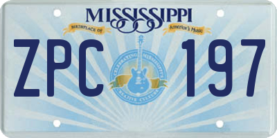 MS license plate ZPC197
