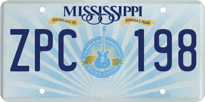 MS license plate ZPC198