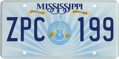 MS license plate ZPC199