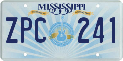 MS license plate ZPC241