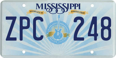 MS license plate ZPC248