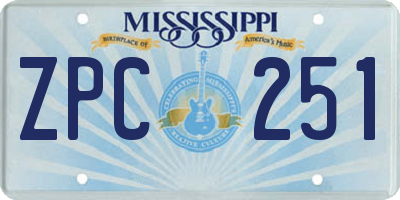 MS license plate ZPC251