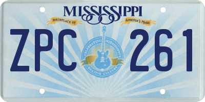 MS license plate ZPC261