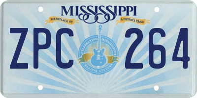 MS license plate ZPC264