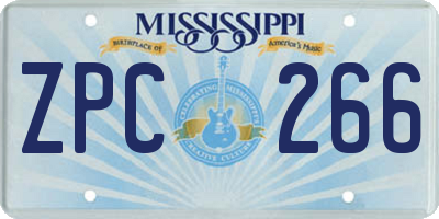 MS license plate ZPC266