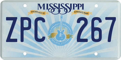 MS license plate ZPC267