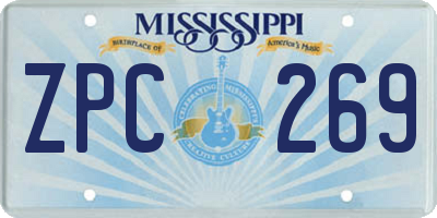MS license plate ZPC269