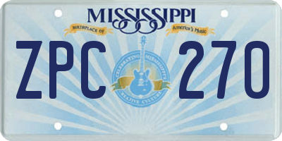 MS license plate ZPC270