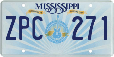 MS license plate ZPC271