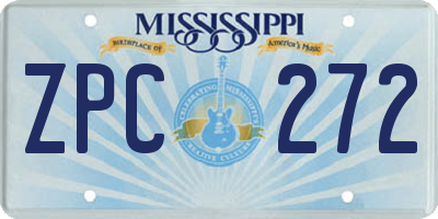 MS license plate ZPC272