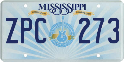 MS license plate ZPC273