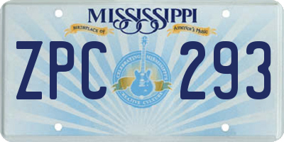 MS license plate ZPC293