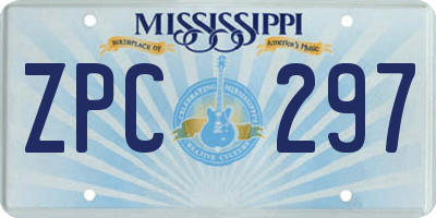 MS license plate ZPC297