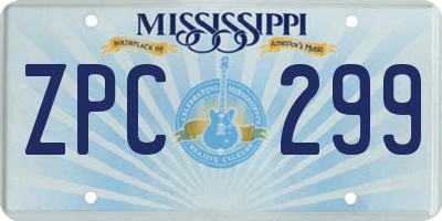 MS license plate ZPC299