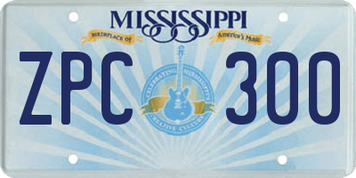 MS license plate ZPC300