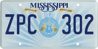 MS license plate ZPC302