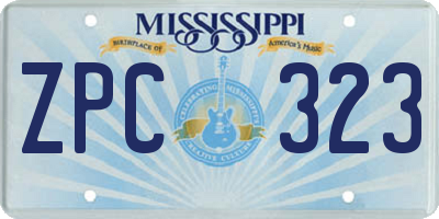 MS license plate ZPC323