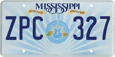 MS license plate ZPC327