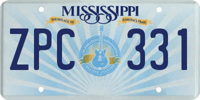 MS license plate ZPC331