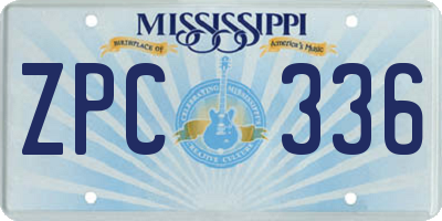 MS license plate ZPC336