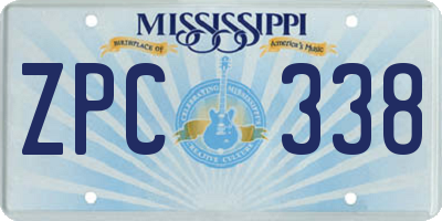 MS license plate ZPC338