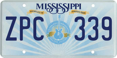 MS license plate ZPC339